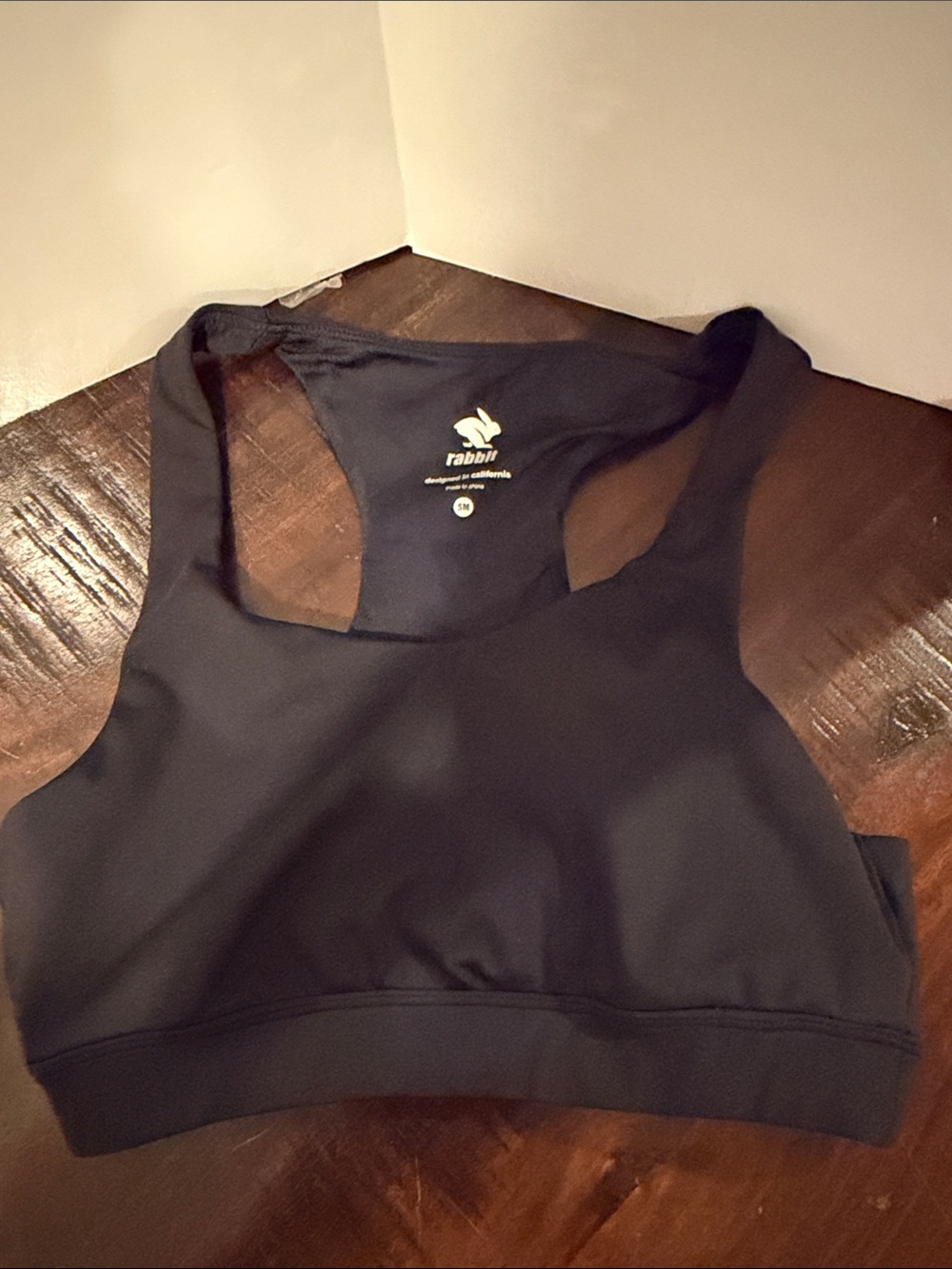 Rabbit Women’s Black Racerback Sports Bra - High Comfort Support
